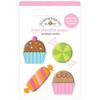 Sweet Celebration Doodle-Pops 3D Stickers - Hey Cupcake - Doodlebug