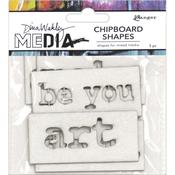 Words Dina Wakley Media Chipboard Shapes