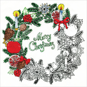 Christmas Wreath - Design Works/Zenbroidery Stamped Embroidery 10"X10"