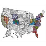 Usa Map - Design Works/Zenbroidery Stamped Embroidery Kit 14"X18"