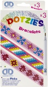 Assorted Pinks 3/Pkg - Diamond Dotz DOTZIES Bracelets Facet Art Kit 1"X9"