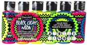- DecoArt Black Light Neon Acrylic Paint Pack 6/Pkg