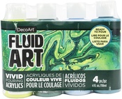 Jungle - DecoArt FluidArt Paint Pouring Value Pack 4/Pkg