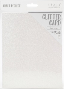 Sugar Crystal - Craft Perfect Glitter Cardstock 8.5"X11" 5/Pkg