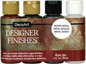 Rusted Metal - DecoArt Designer Finishes Paint Pack 4/Pkg