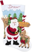 North Pole Santa - Bucilla Felt Stocking Applique Kit 18" Long