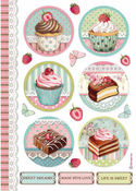 Round Mini Cakes - Sweety Rice Paper Sheet A4 - Stamperia