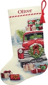 Santa's Truck Stocking - Dimensions Counted Cross Stitch Kit 16" Long