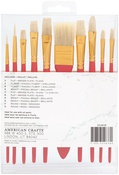 10/Pkg - Art Supply Basics Oil Hog Hair Brush Set