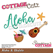 Aloha Dies 3.8 X 2.1, Ukulele Dies 1.1 X 2.7 - Cottage Cutz