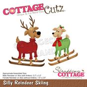 Silly Reindeer Skiing 1.9"X3.2" Dies - Cottage Cutz