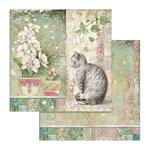 Cat & Vase Paper - Orchids & Cats - Stamperia