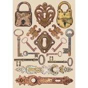 Locks & Keys Wooden Shapes A5 - Stamperia