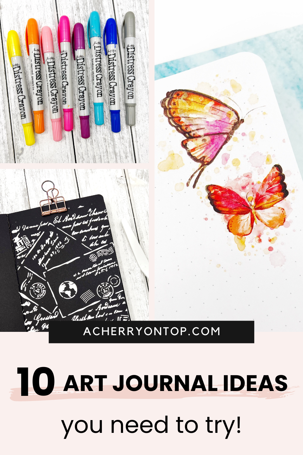 Art journaling with oil pastels - use your art supplies challenge