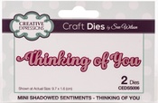 Mini Shadowed Sentiment-Thinking Of You - Creative Expressions Craft Dies By Sue Wilson