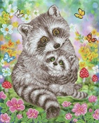 Sweet Raccoons - Diamond Dotz Diamond Embroidery Facet Art Kit 16.5"X20.5"