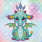 Ariel The Baby Dragon - Diamond Dotz Diamond Embroidery Facet Art Box Kit 8.6"X8.6"