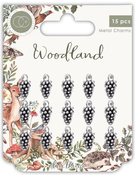 Silver Pine Cones Metal Charms - Woodland
