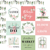 4X4 Journaling Cards Paper - Flower Garden - Carta Bella