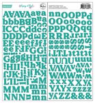 Teal Puffy Alphabet Stickers - Keeping It Real - Pinkfresh Studio