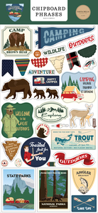Outdoor Adventures 6x13 Chipboard Phrases - Carta Bella