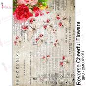 Reverse Cheerful Flowers Transfer Me Sheet A4 - Dress My Craft