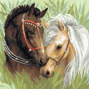 Pair of Horses - RIOLIS Diamond Mosaic Embroidery Kit 15.75"X15.75"