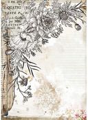 Stylized Flower Rice Paper - Romantic Journal - Stamperia