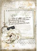 Manuscript & Clock Rice Paper - Romantic Journal - Stamperia