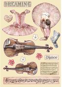 Violin & Dance Wooden Shapes - Passion - Stamperia