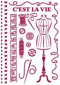 Couture Stencil - Romantic Threads - Stamperia
