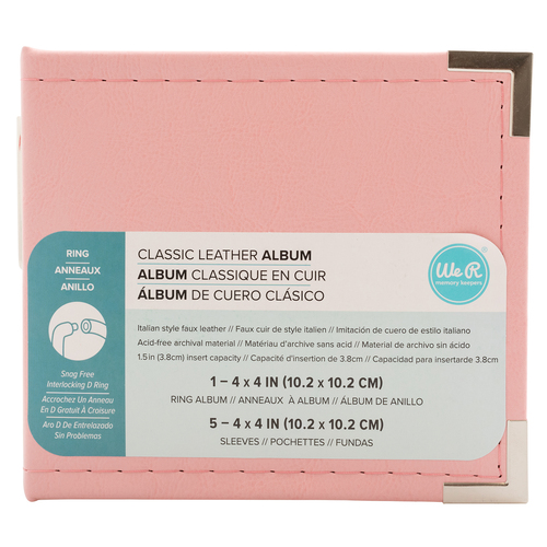 We R Memory Keepers Classic Leather D-Ring Album 12X12-Pretty Pink