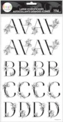 Sophisticated Florals Black Alphabet Large Icon Stickers - The Happy Planner