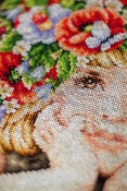 Girl With Flowers (14 Count) - Vervaco Counted Cross Stitch Kit 12.4"X10.4"