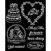 Just Married Stencil - Sleeping Beauty - Stamperia