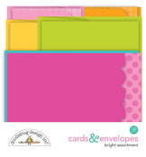 Cute & Crafty Bright Assorted Cards & Envelopes - Doodlebug