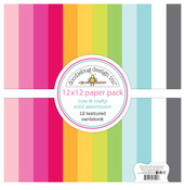 Cute & Crafty 12x12 Textured Cardstock Assortment Pack - Doodlebug