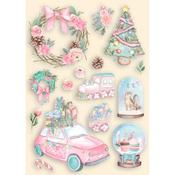 Christmas Rose Colored Wooden Frame - Stamperia