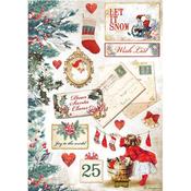 Let It Snow Cards Rice Paper - Romantic Christmas - Stamperia