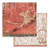 Red Texture Paper - Sir Vagabond In Japan - Stamperia