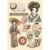 Lady Colored Wooden Frame - Sir Vagabond In Japan - Stamperia