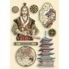 Samurai Colored Wooden Frame - Sir Vagabond In Japan - Stamperia