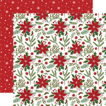 Pretty Poinsettias Paper - Christmas Magic - Echo Park