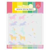 Unicorns Coloring Stencil - Waffle Flower Crafts