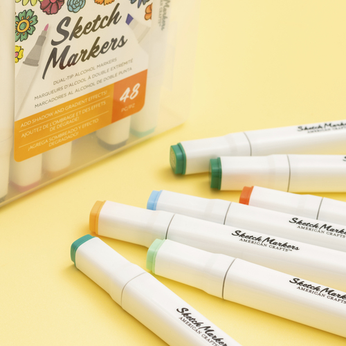 American Crafts Duel-Tip Alcohol Sketch Markers - Set of 48