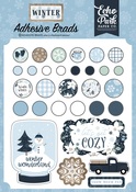 Winter Adhesive Brads - Echo Park
