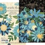 Shades Of Blue Flower Assortment - Graphic 45