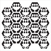 Tulip Hexagons 12x12 Stencil - The Crafter's Workshop