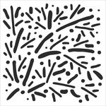 Scattered Branches 6x6 Stencil - The Crafter's Workshop