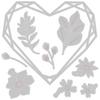 Floral Geo Heart Frame Thinlits Dies - Sizzix